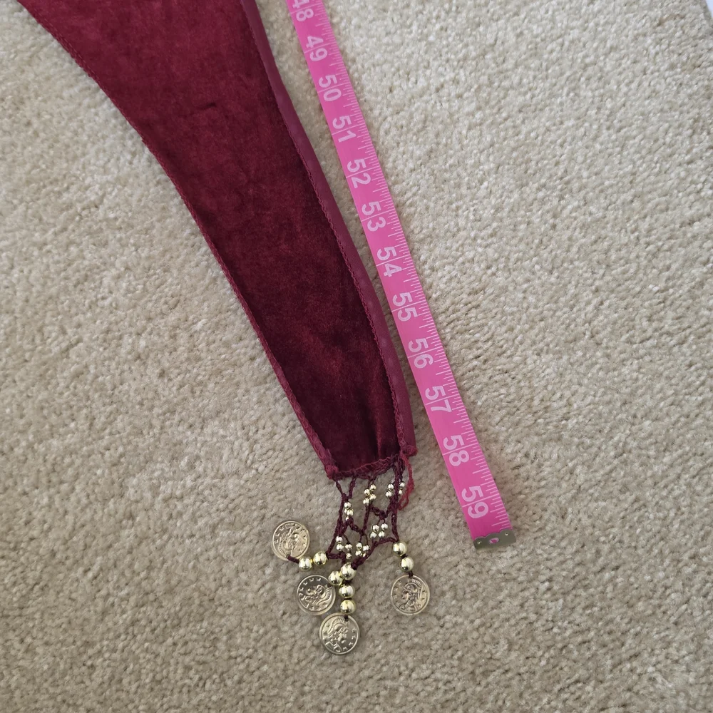 Burgundy Velvet Hip Scarf Belly Dancing – Extra Large - Picture 6 of 6